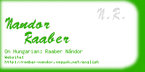 nandor raaber business card
